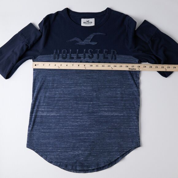 Hollister Men’s XS Long Sleeve Shirt Navy 100 Cottons 2010 Mall-Core Preppy Surf - Picture 3 of 9